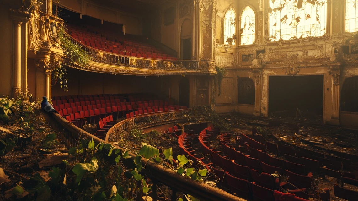 Abandoned Opera House: Midjourney v5.2 vs v6.1 vs v7.0 - v6.1 - Image 2