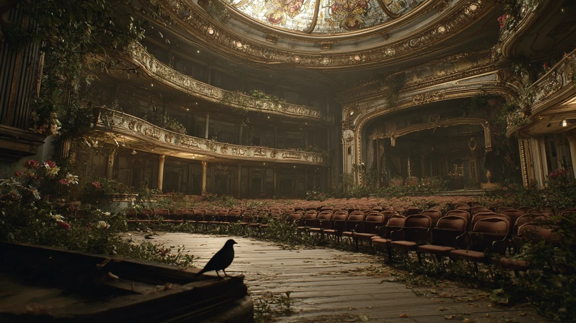 Abandoned Opera House: Midjourney v5.2 vs v6.1 vs v7.0 - v7.0 - Image 3