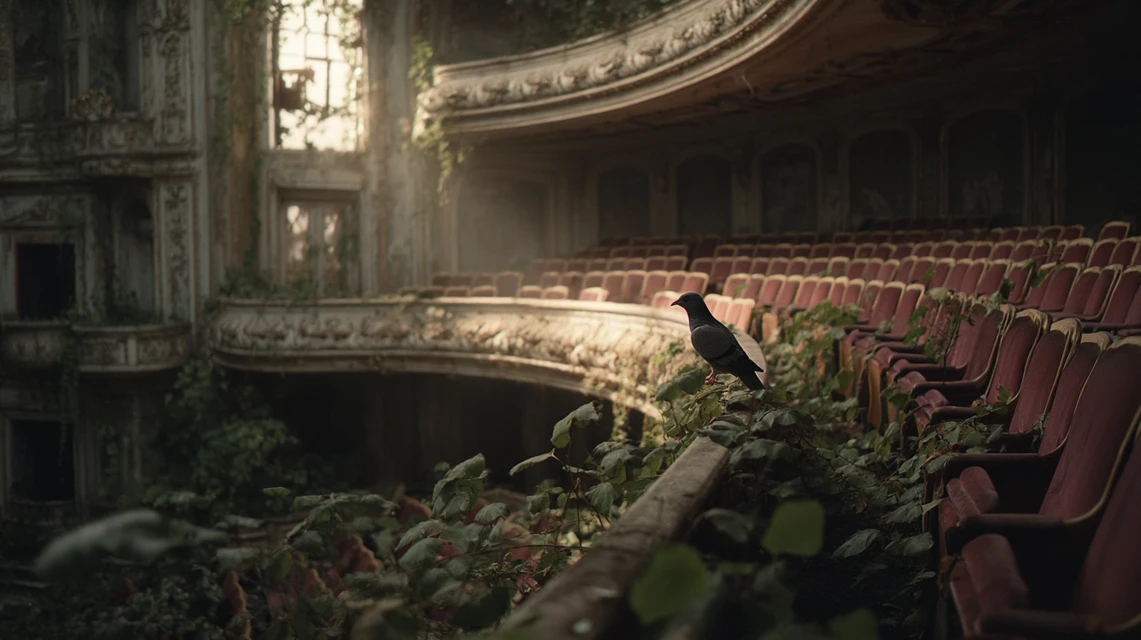 Abandoned Opera House: Midjourney v5.2 vs v6.1 vs v7.0 - v7.0 - Image 4