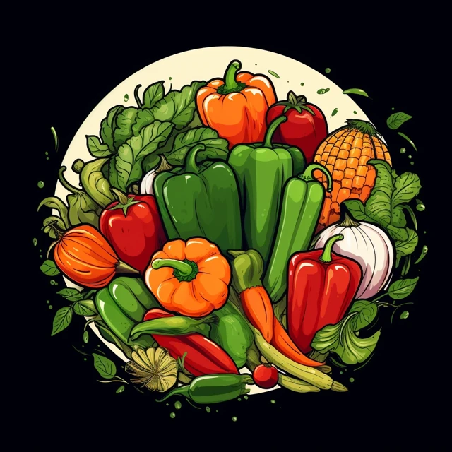 Midjourney Vegetable Logo Design: v5.2 vs v6.1 vs v7.0 - v5.2 - Image 2