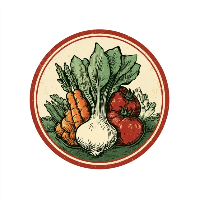 Midjourney Vegetable Logo Design: v5.2 vs v6.1 vs v7.0 - v7.0 - Image 2