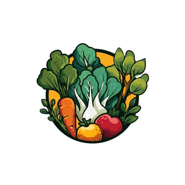 Midjourney Vegetable Logo Design: v5.2 vs v6.1 vs v7.0 - v7.0 - Image 4