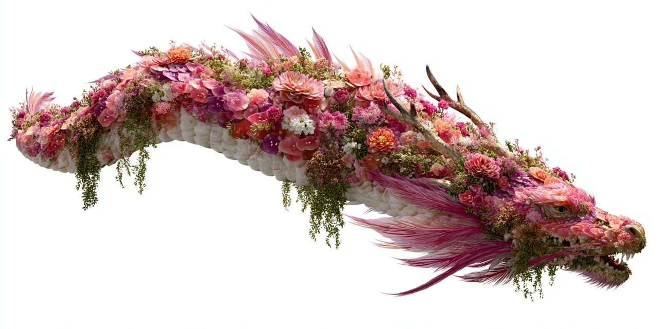 Floral Fantasy Dragons: MidJourney v5.2 vs v6.1 vs v7.0 - v7.0 - Image 4