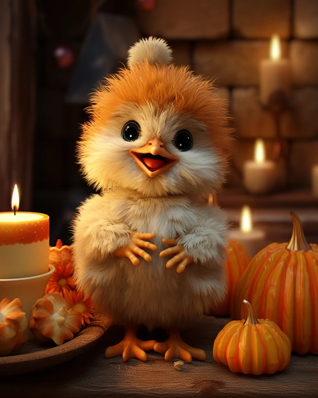 Midjourney: Best Cute Thanksgiving 3D Chick Illustrations? - v5.2 - Image 3