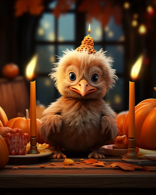 Midjourney: Best Cute Thanksgiving 3D Chick Illustrations? - v5.2 - Image 2