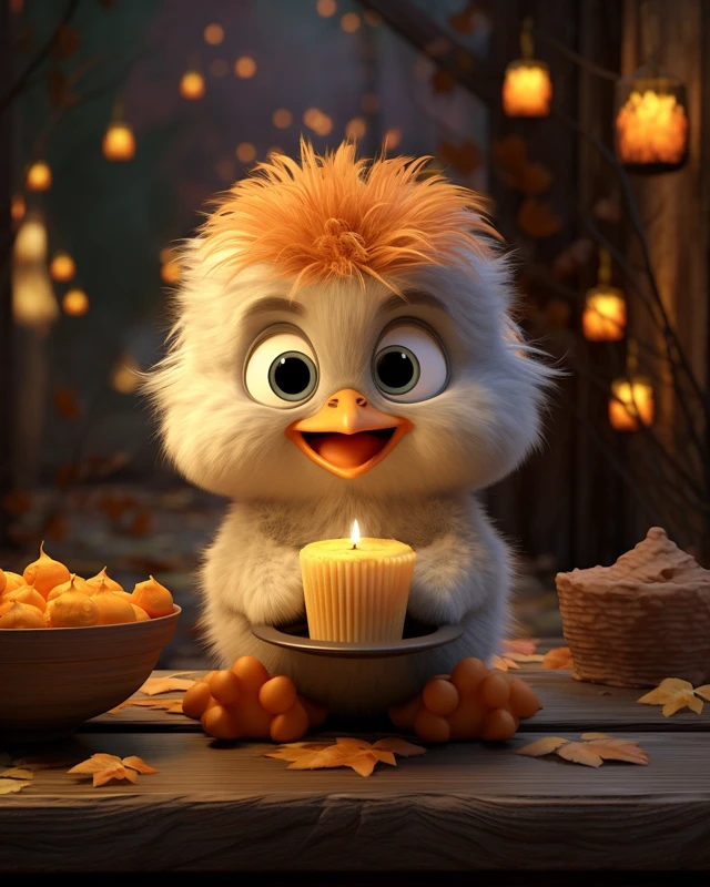 Midjourney: Best Cute Thanksgiving 3D Chick Illustrations? - v5.2 - Image 4