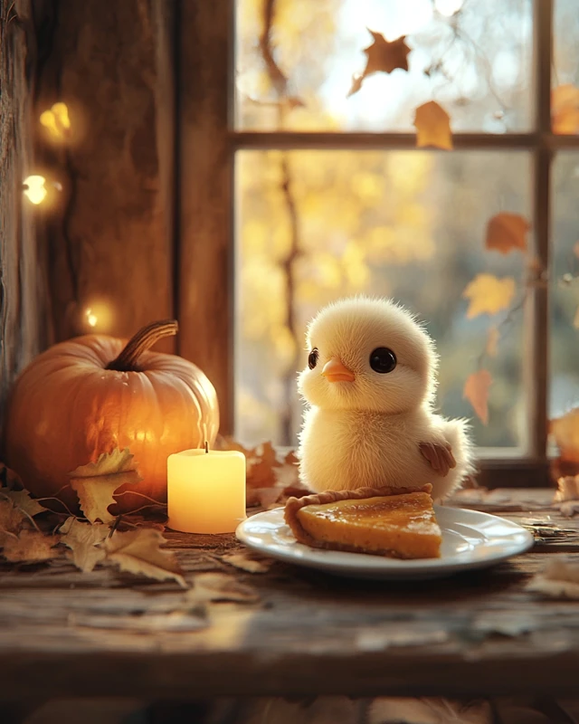 Midjourney: Best Cute Thanksgiving 3D Chick Illustrations? - v6.1 - Image 1