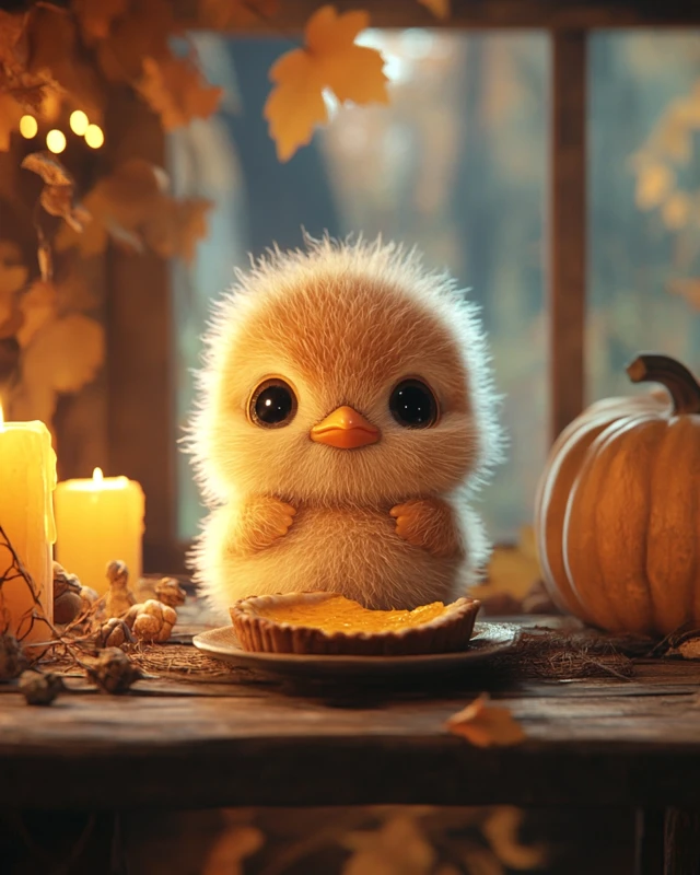 Midjourney: Best Cute Thanksgiving 3D Chick Illustrations? - v6.1 - Image 3