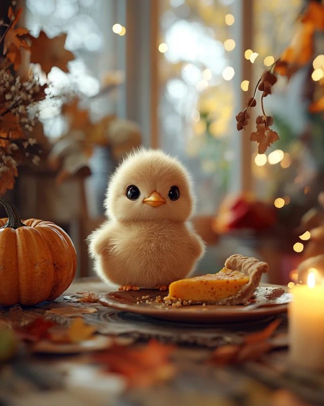 Midjourney: Best Cute Thanksgiving 3D Chick Illustrations? - v6.1 - Image 4