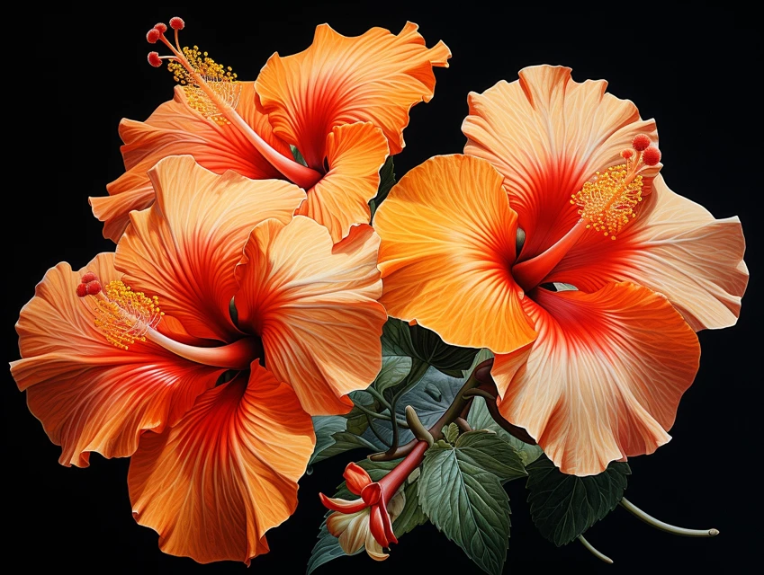Realistic Hibiscus Flower AI Art: Midjourney v5.2-v7.0 Test - v5.2 - Image 3