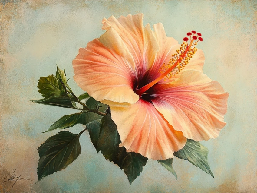 Realistic Hibiscus Flower AI Art: Midjourney v5.2-v7.0 Test - v6.1 - Image 2