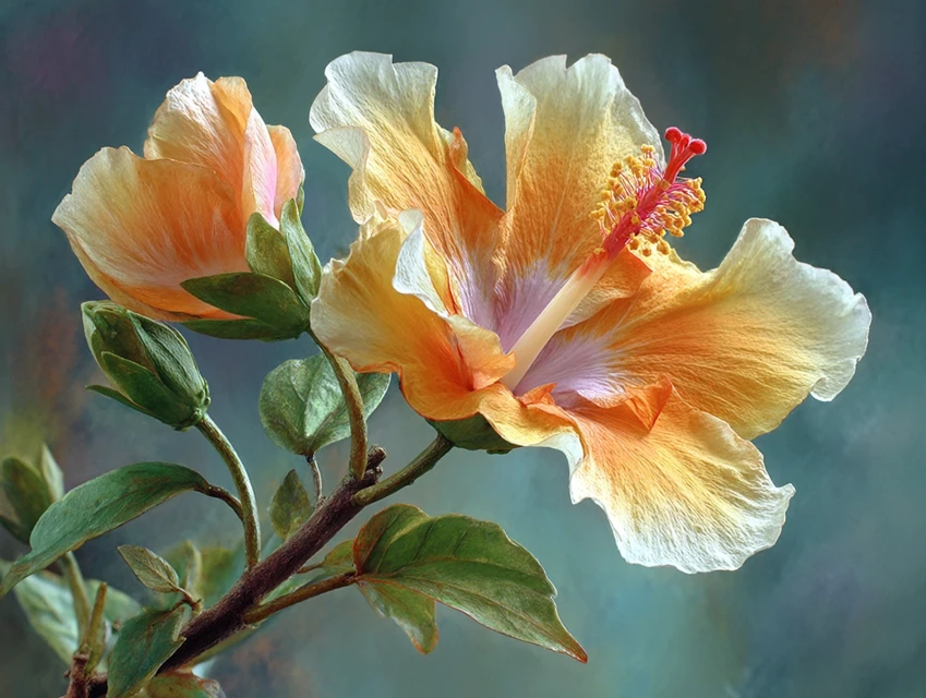 Realistic Hibiscus Flower AI Art: Midjourney v5.2-v7.0 Test - v7.0 - Image 3