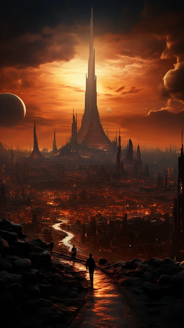 MidJourney v5.2 vs v6.1 vs v7.0: Sunset Futuristic Cityscapes - v5.2 - Image 2