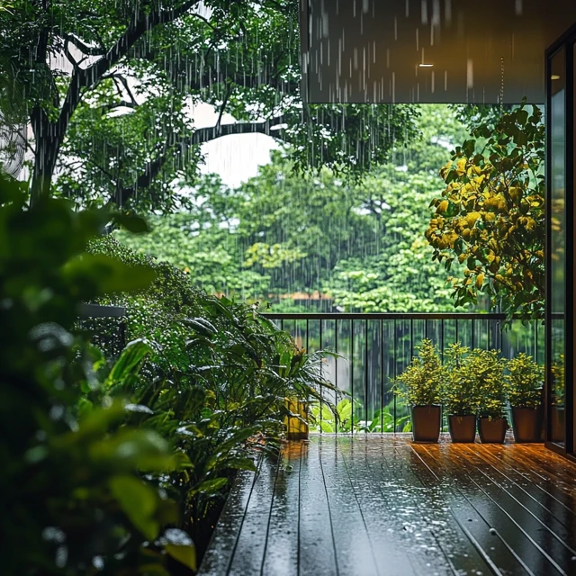 Rainy Balcony Garden: Midjourney v5.2 v6.1 v7.0 Comp - v6.1 - Image 3