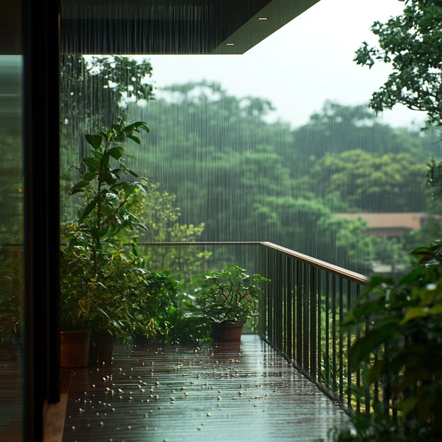 Rainy Balcony Garden: Midjourney v5.2 v6.1 v7.0 Comp - v6.1 - Image 4