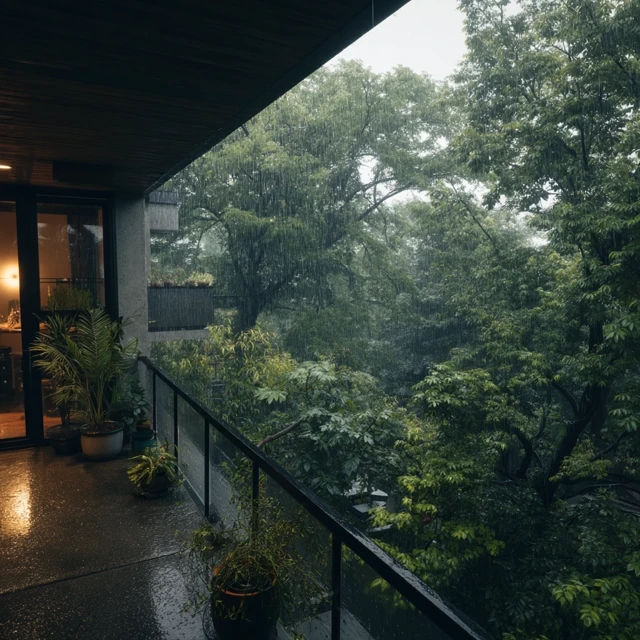 Rainy Balcony Garden: Midjourney v5.2 v6.1 v7.0 Comp - v7.0 - Image 3
