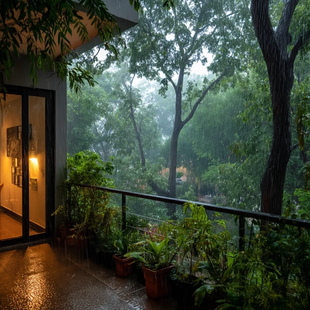 Rainy Balcony Garden: Midjourney v5.2 v6.1 v7.0 Comp - v7.0 - Image 2