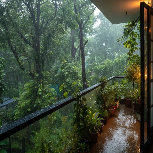 Rainy Balcony Garden: Midjourney v5.2 v6.1 v7.0 Comp - v7.0 - Image 4