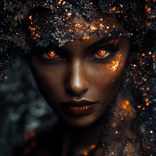 Midjourney v7 vs v6 & v5: Cinematic Fire Queen Portrait AI - v6.1 - Image 2