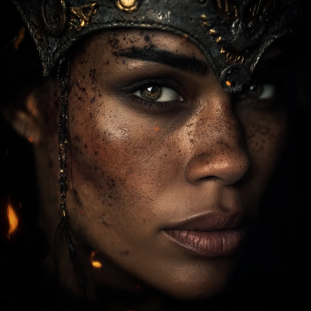 Midjourney v7 vs v6 & v5: Cinematic Fire Queen Portrait AI - v7.0 - Image 3