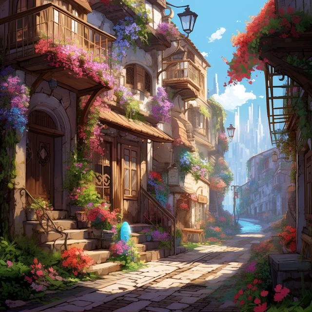 MidJourney Flower Alleys: Disney Magic Across Versions - v5.2 - Image 3