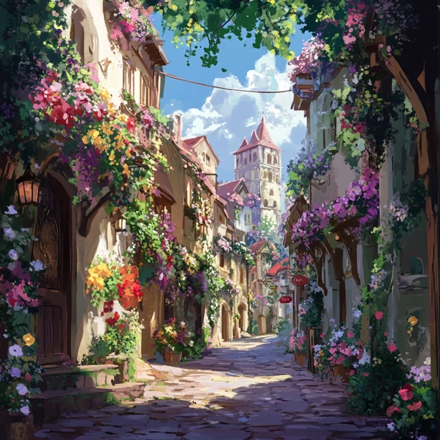MidJourney Flower Alleys: Disney Magic Across Versions - v6.1 - Image 4