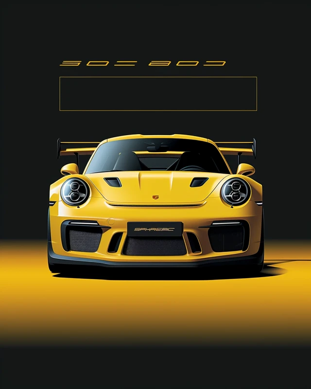 MidJourney Yellow Porsche GT3 RS Poster Design Comparison - v5.2 - Image 3