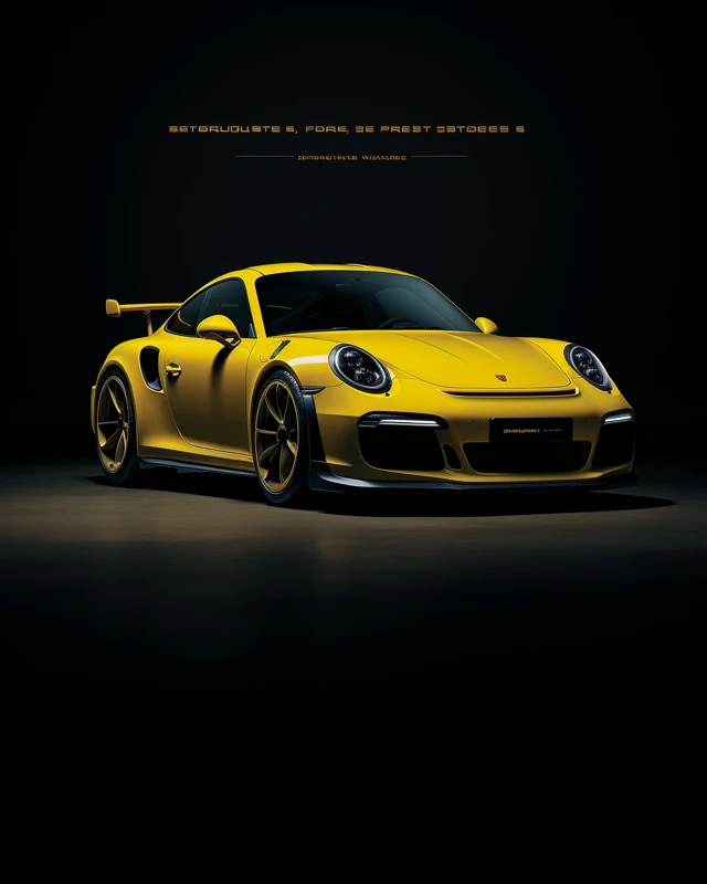 MidJourney Yellow Porsche GT3 RS Poster Design Comparison - v5.2 - Image 4