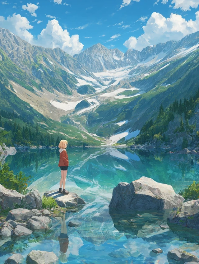 Anime Alpine Scenery: Midjourney v5.2, v6.1, v7 Compared - v7.0 - Image 3