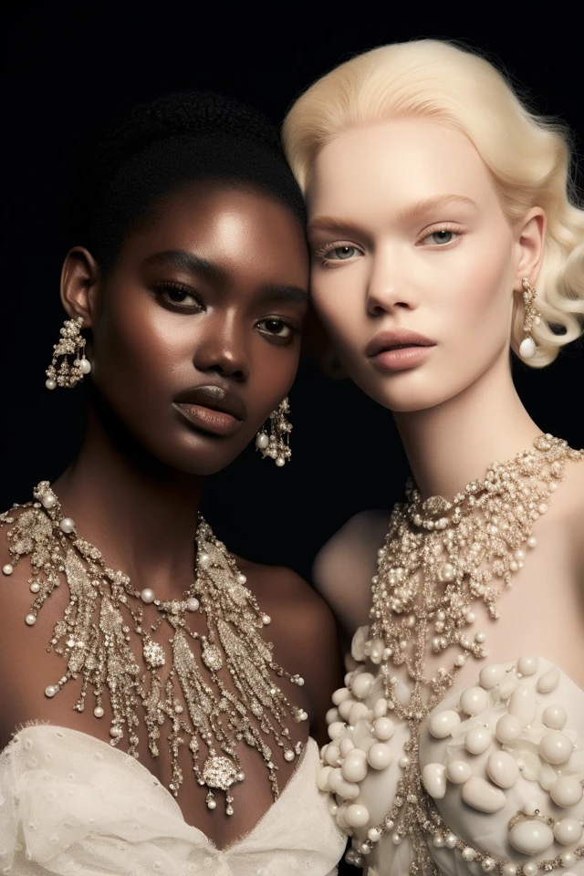 Midjourney’s Evolution in Haute Couture Pearl Photography - v5.2 - Image 3