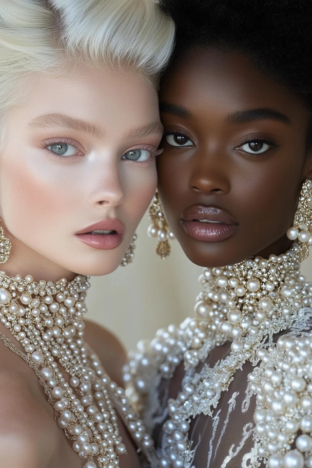 Midjourney’s Evolution in Haute Couture Pearl Photography - v6.1 - Image 2