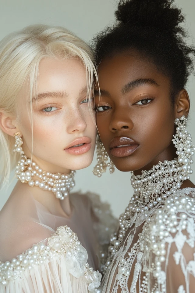 Midjourney’s Evolution in Haute Couture Pearl Photography - v6.1 - Image 3