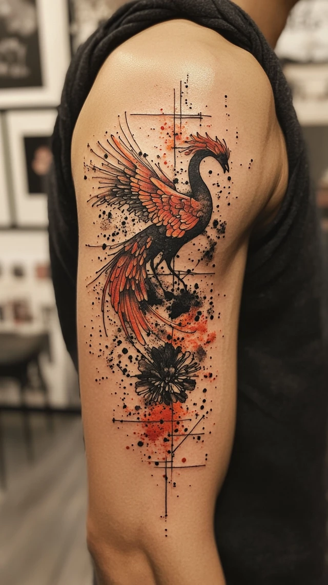 New School Japanese Phoenix Tattoo Designs: MidJourney Comparison - v6.1 - Image 3
