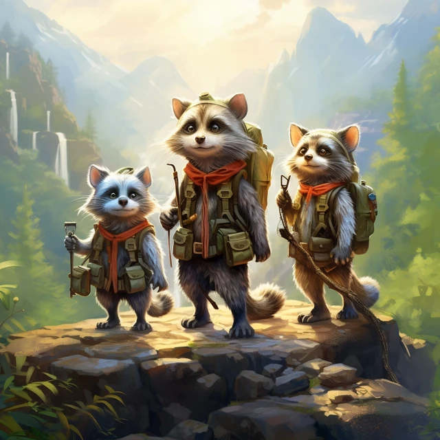 Raccoon Hiker Design: Midjourney v5.2, v6.1, v7.0 Compared - v5.2 - Image 3