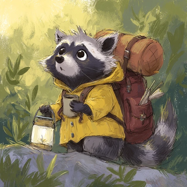 Raccoon Hiker Design: Midjourney v5.2, v6.1, v7.0 Compared - v7.0 - Image 3