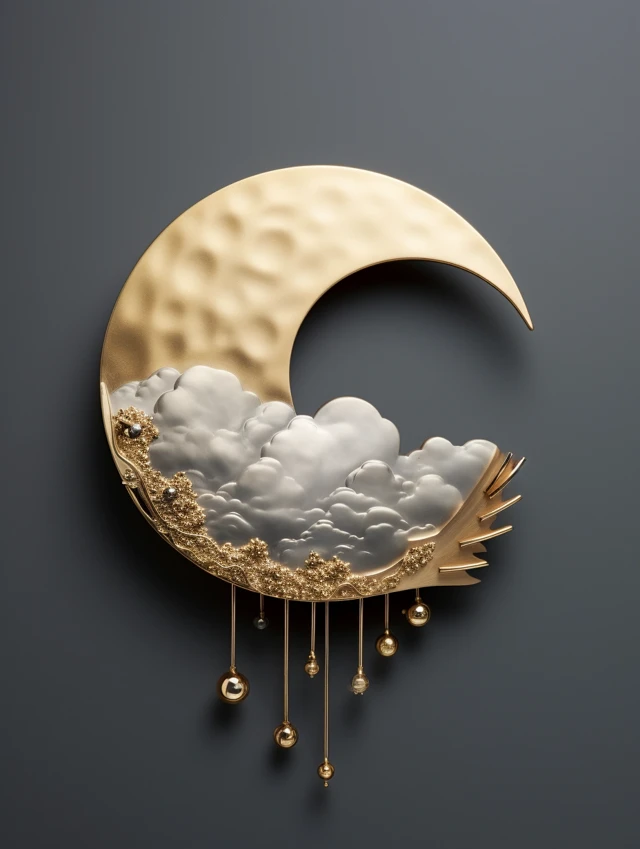 Midjourney Abstract Gold Brooch: v5.2 vs v6.1 vs v7.0 - v5.2 - Image 1