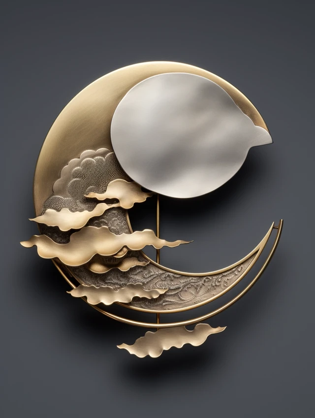 Midjourney Abstract Gold Brooch: v5.2 vs v6.1 vs v7.0 - v5.2 - Image 2
