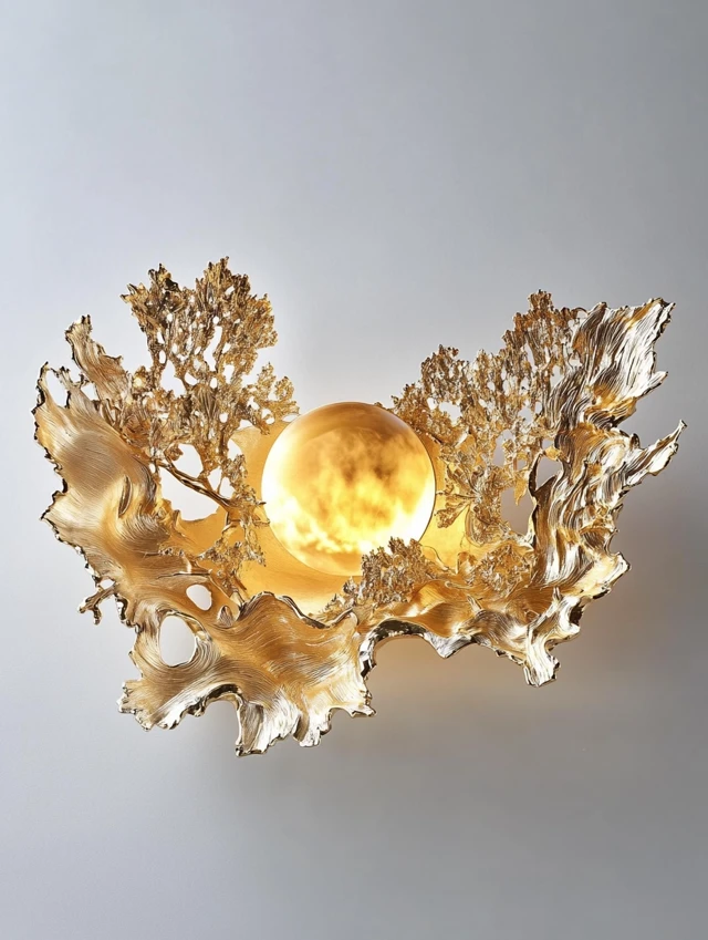 Midjourney Abstract Gold Brooch: v5.2 vs v6.1 vs v7.0 - v6.1 - Image 1