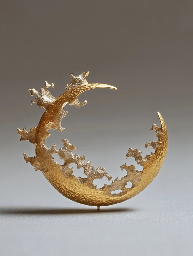 Midjourney Abstract Gold Brooch: v5.2 vs v6.1 vs v7.0 - v6.1 - Image 2