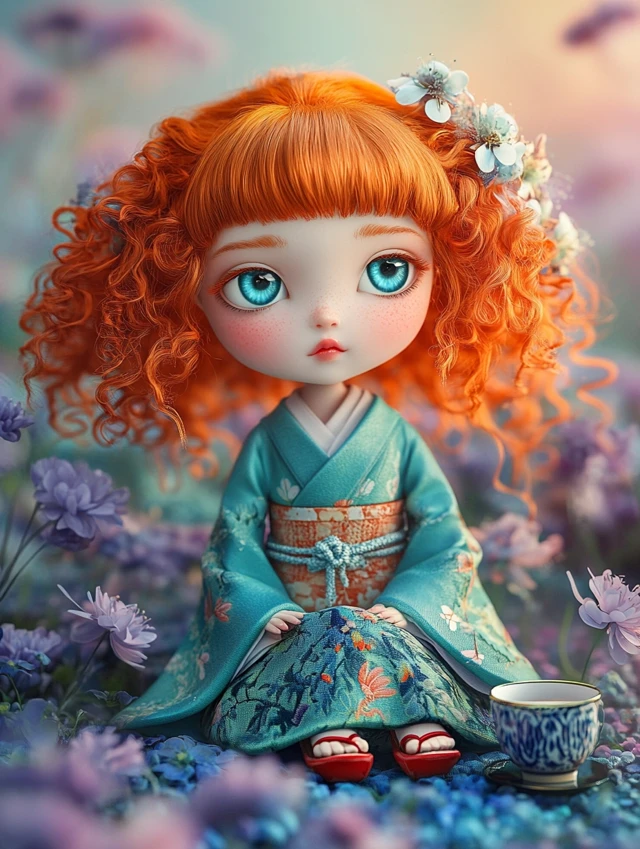 Japanese Art Doll AI Generation: MJ Comparison - v6.1 - Image 1