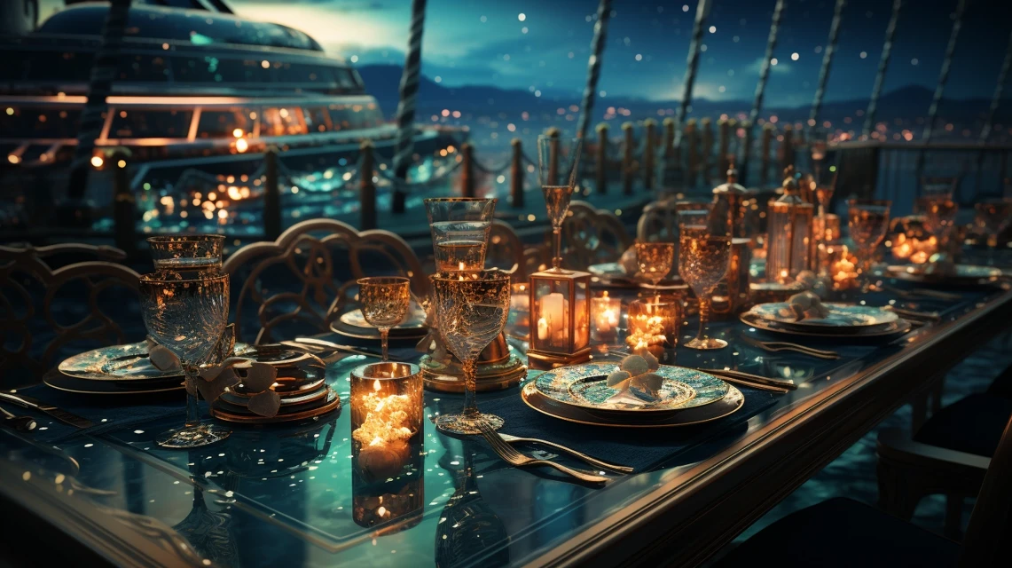 Midjourney Evolution: Luxury Cruise Ship Starlit Dining - v5.2 - Image 3