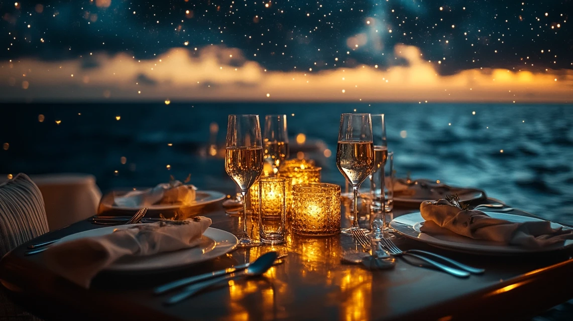 Midjourney Evolution: Luxury Cruise Ship Starlit Dining - v6.1 - Image 4