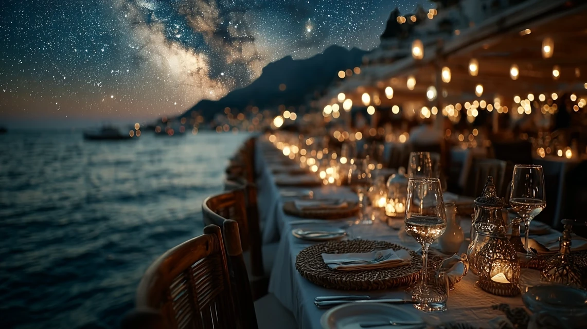 Midjourney Evolution: Luxury Cruise Ship Starlit Dining - v7.0 - Image 2