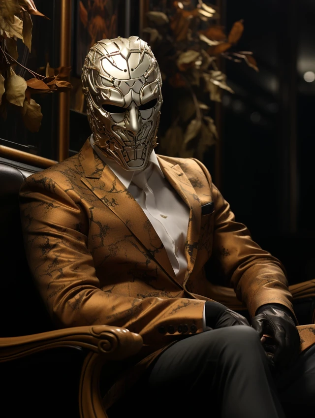 Midjourney Cracked Mask Portraits: V5.2 vs V6.1 vs V7.0 - v5.2 - Image 3