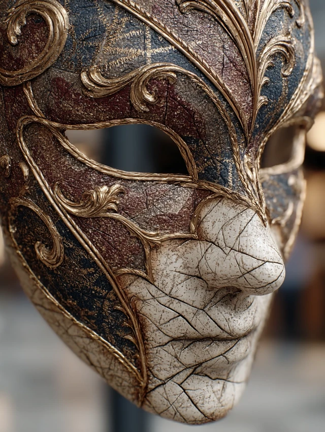Midjourney Cracked Mask Portraits: V5.2 vs V6.1 vs V7.0 - v7.0 - Image 2