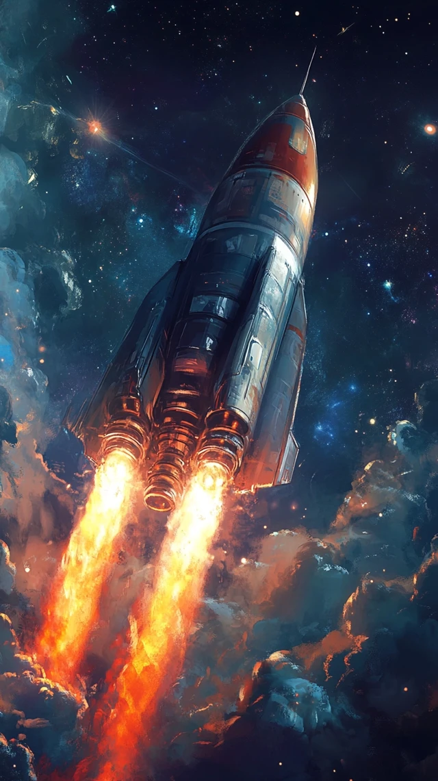 Fantasy Rocket Blastoff Art: MJ v5.2, v6.1, v7.0 Compared - v6.1 - Image 2