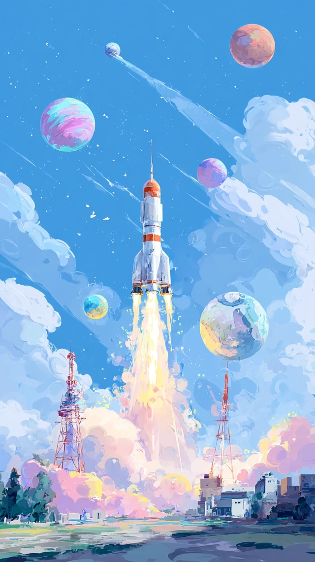 Fantasy Rocket Blastoff Art: MJ v5.2, v6.1, v7.0 Compared - v7.0 - Image 3