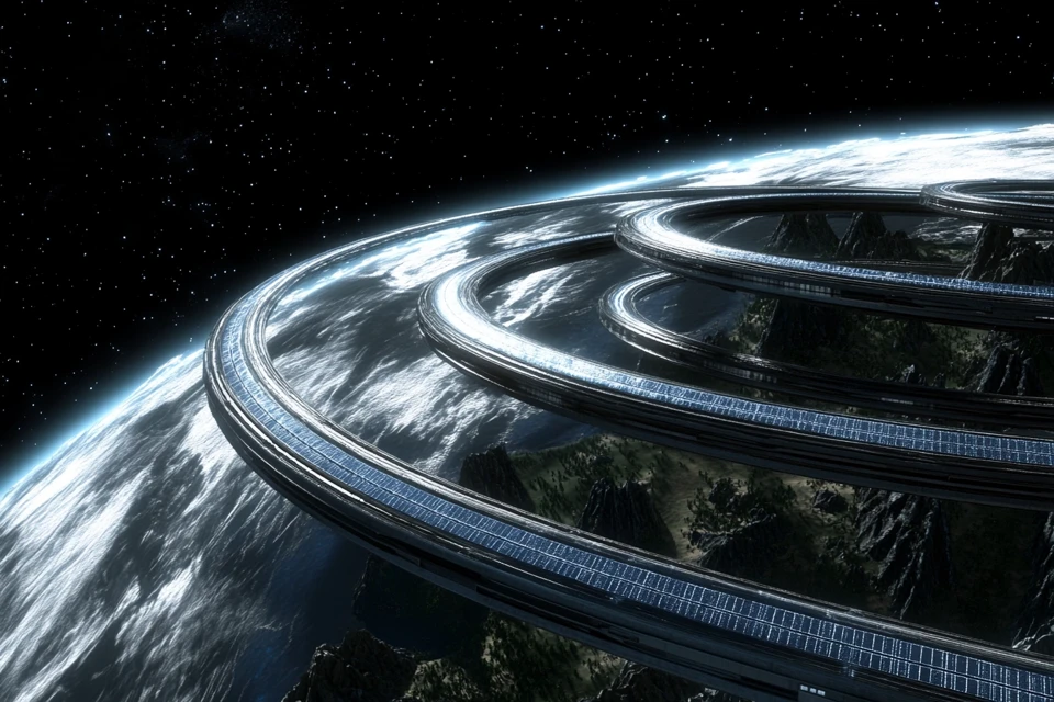 Midjourney: Retro Sci-Fi Space Station Concept Art Review - v6.1 - Image 2