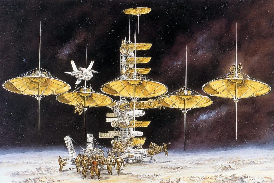 Midjourney: Retro Sci-Fi Space Station Concept Art Review - v7.0 - Image 2