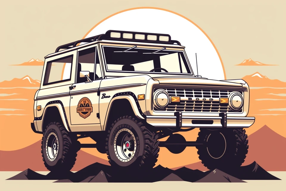 Vintage Bronco Logo: Midjourney v5.2 v6.1 v7.0 Compared - v5.2 - Image 3